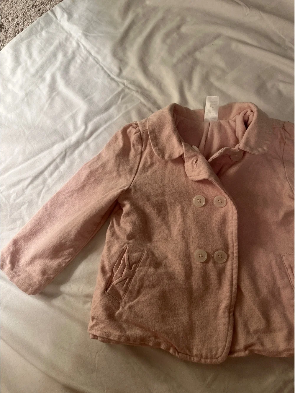 Carter's Toddler Pink Fleece Coat with Bow Detail Size 2T